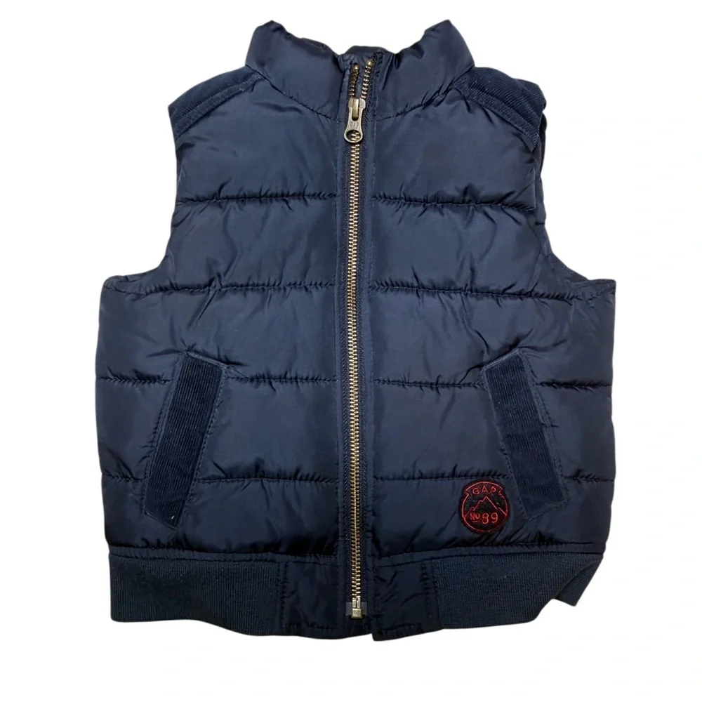 GAP Dark Blue Kids Quilted Vest-Size 2 Years-Excellent Condition